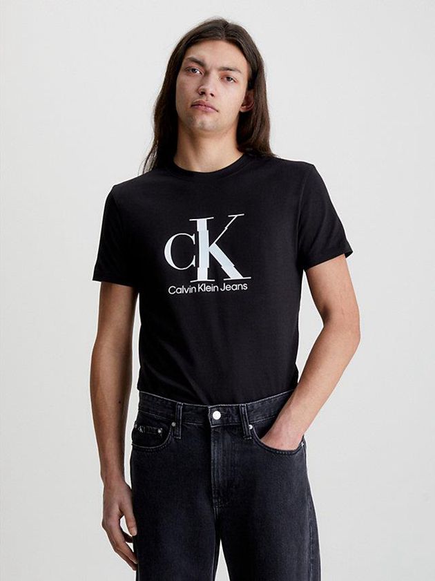 Calvin Klein USA Slim Monogram Mens T-Shirt Black 4318906-XW